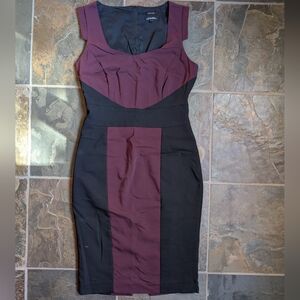 RW&CO. Burgundy and Black Fitted Dress